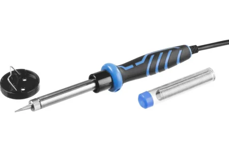 ЗУБР  40 Вт, в наборе: припой + подставка, 2к рукоятка, конус, керамический нагреватель, электропаял