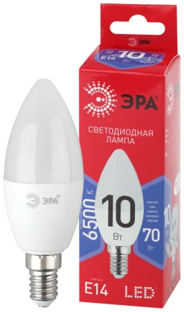 Лампа светодиодная Е14 10Вт 6500K B35-10W-865-E14 Б0045337 Эра