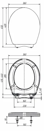 Сиденье для унитаза Орио К-01 универсальное белый