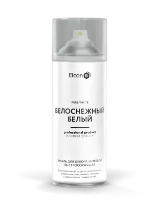 Эмаль для декора и мебели быстросохнущая Elcon белоснежный белый аэрозоль 520 мл.