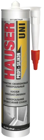 Герметик силиконовый универсальный UNI бесцветный 260мл 48841 75376 17516 75154 (Hauser)  24 1440 (-