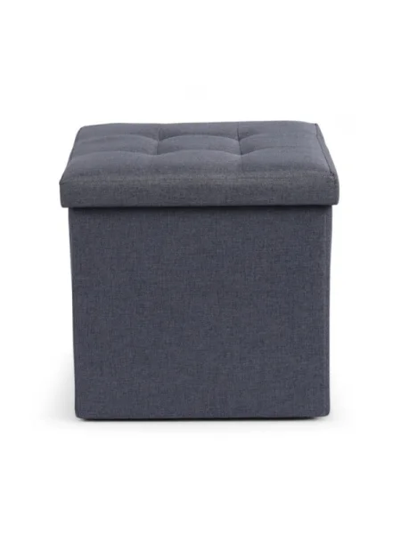 Пуф с ящиком 38х38х38см рогожка 722-9 серый, нагрузка 120 кг 10881138