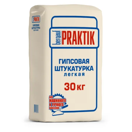 Штукатурка гипсовая легкая 30кг Bergauf Praktik 1уп=49шт
