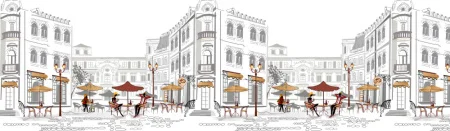 Кухонный фартук АБС  Уличное кафе  600х3000 (Stella)  1