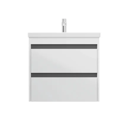 База под раковину подвесная Pulse 60см 2 ящика цвет  белый глянец графит M91FHX0602WG