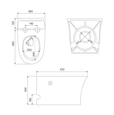 Унитаз приставной Iddis Pulse PULIDSEi26 с функцией импульсного смыва