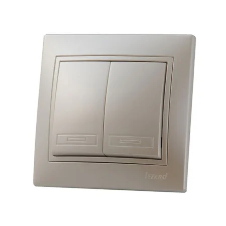 Выключатель 2-кл СП Mira 10А жемчужно-белый перламутр 701-3030-101 Lezard