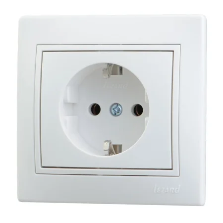 Розетка 1-м СП Mira с заземл., белая 701-0202-122 Lezard