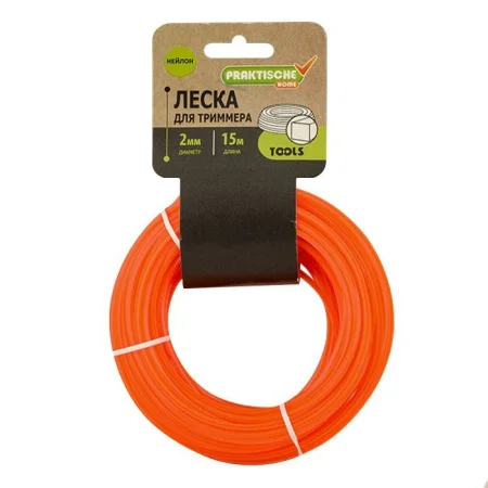 Леска для триммеров Praktische нейлоновая квадратная 2мм 15м
