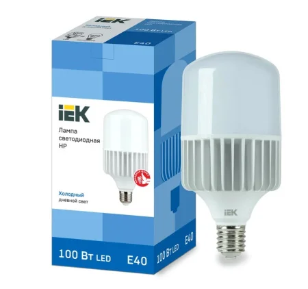 Лампа светодиодная HP 100Вт 230В 6500К E40 LLE-HP-100-230-65-E40 (IEK)  1
