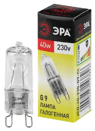 Лампа галогенная G9 40Вт 600Лм 3000К G9-JCD-40-230V-CL C0027378 (Эра)  1 100