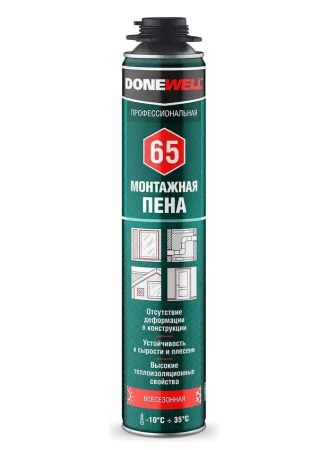 Пена полиуретановая монтажная профессиональная всесезонная DONEWELL 65 DPP10U65  1 12