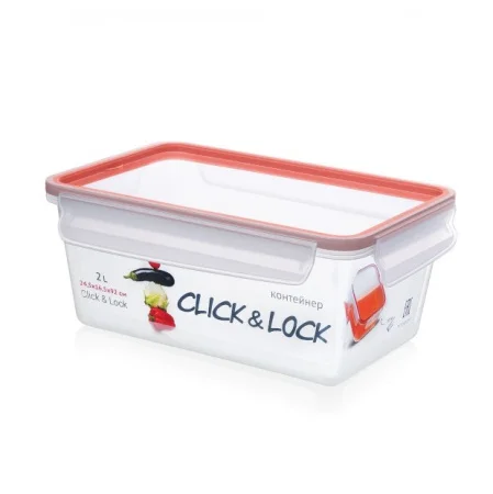 Контейнер для продуктов Click&Lock 2л герметичный прозрачный с мерной шкалой 619  1 12