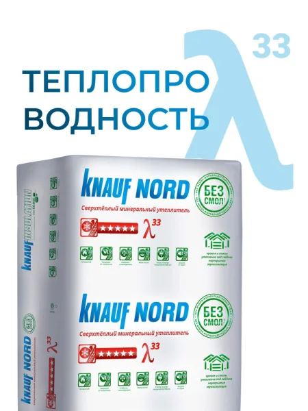 Утеплитель ТеплоКНАУФ Норд 50х600х1250 мм/9 м²/12 плит