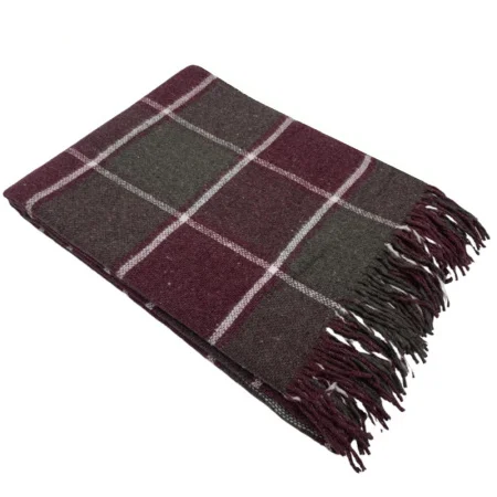 Плед Palermo 140х200см, 15S/SOFA, бордо/каст/бел, шерсть 20%, пан 40%, пэ 40% 10133709