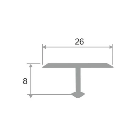 Профиль алюминиевый Т-образный для кафеля 26х9х2700мм серебро матовое ПТП-26