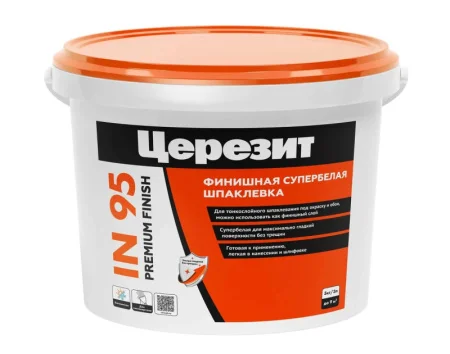 Шпаклевка финишная готовая полимерная Церезит IN 95 5кг белая