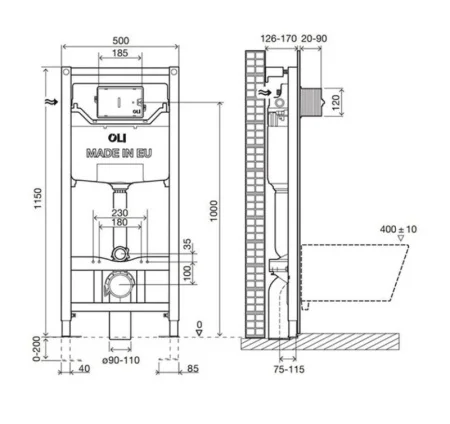 Инсталляция OLI 120 ECO mechanic с кнопкой Slim белая 879236mSL01