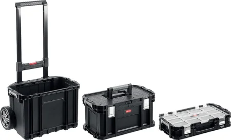 Ящик для инструмента пластиковый с мет. замком 564х373х700мм 22  два ящика и органайзер Keter Smart