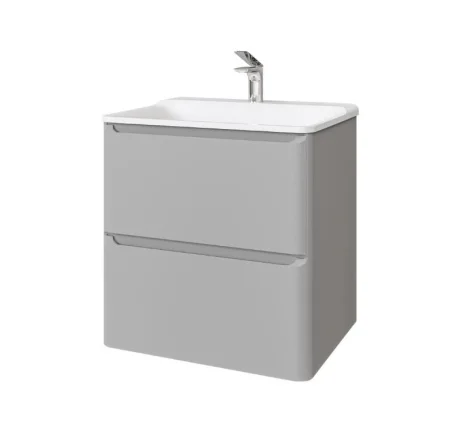 Тумба подвесная Welto 60 с 2 ящ. светло-серая Wel.01.60.2/P/GRS/RL