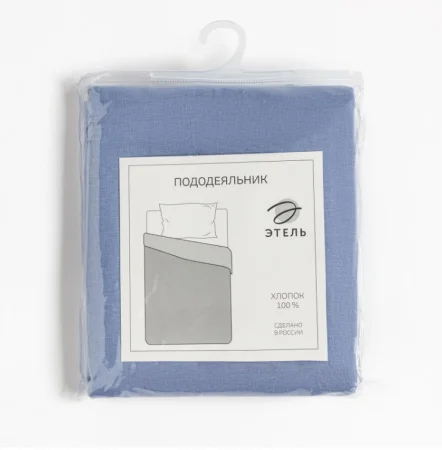 Пододеяльник Этель 145х215см голубой, 100% хлопок, поплин 125г/м2 9241750
