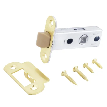 Защёлка АЛЛЮР АРТ L45-8-PR18 SB мат.золото пластик овал.торц.планка18мм б/ручек