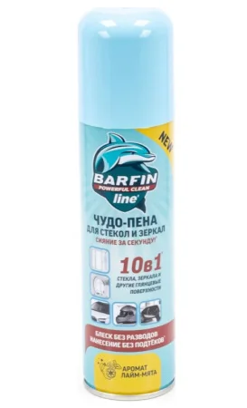 Чудо-пена для мытья окон, стекол и зеркал BARFIN с ароматом лайм-мята 140мл *1/12