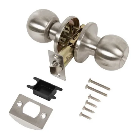 Ручка-защелка PUNTO DK672/BL SN-BK 49495 с фиксатором матовый никель