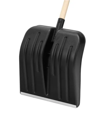 Лопата снегоуборочная пластиковая 360х405х1550мм дерев. черенок Сибртех 61566