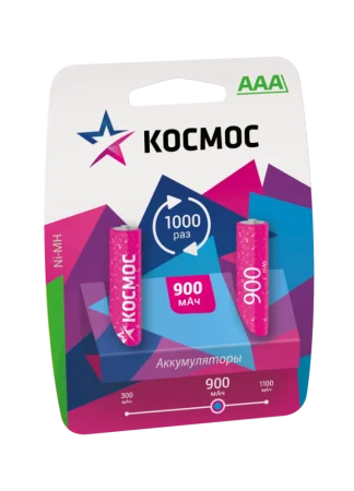 Аккумулятор AAA R03 NI-MN BP-2 (упак 2 шт) 900mA KOCR03NIMH (Космос)  12