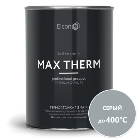 Термостойкая эмаль Elcon Max Term  серая 400 градусов 0,8кг.