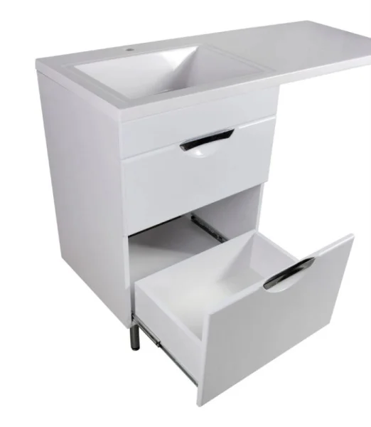 Тумба напольная AGATA Никас 120 Л АТ120-527, 2 ящика с раковиной Марсал 120 левый с правым кронштейном