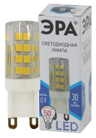 Лампа G9 капсула 5Вт 400Лм 4000К LED JCD-5W-CER-840-G9 Б0027864 (Эра)  1 100