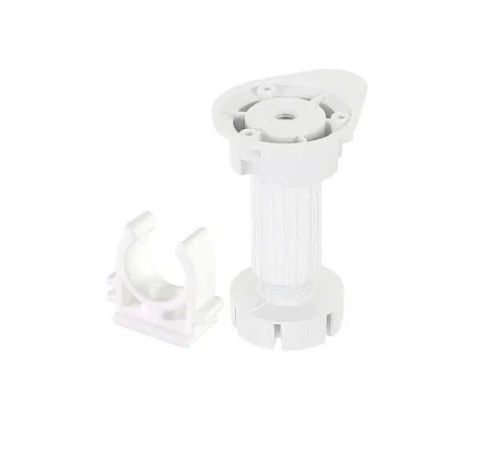 Ножка цокольная Н100мм (90-125)мм 2 штуки с клипсой пластик белая 148539 Tech-Krep *1