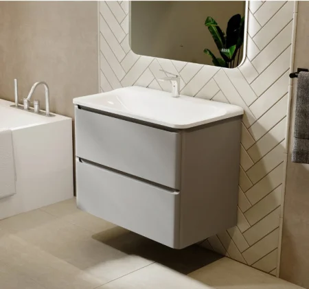 Тумба подвесная Welto 60 с 2 ящ. светло-серая Wel.01.60.2/P/GRS/RL