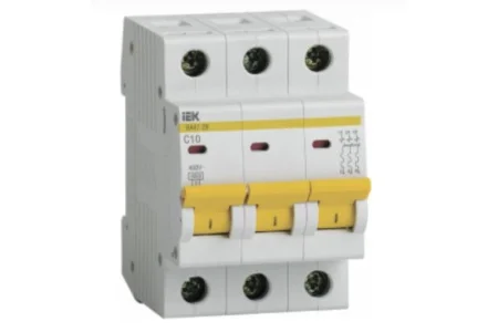 Выключатель автоматический модульный 3п C 10А 4.5кА ВА47-29 MVA20-3-010-C IEK