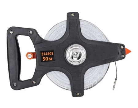 Лента-рулетка мерная 50м геодезическая ПВХ открытый корпус Sparta 314405