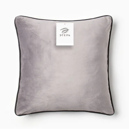 Наволочка декоративная Этель Кант 45х45см цвет серый велюр 100% п/э 9656460 *1