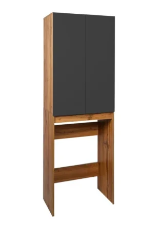 Шкаф над стиральной машиной Viant VBOS645G-SHSM Бостон разборный 380х645х1900мм графит