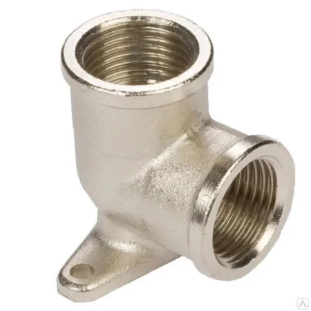 Угольник с креплением 1/2" вн-вн никелир. *10/180 Угольник с креплением 1/2" вн-вн никелир. *10/180