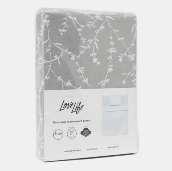 Постельное белье LoveLife 1,5сп Ветви 147х210см 150х215см 50х70см -1шт 100% хлопок бязь 120 г/м2 10223712