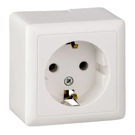 Розетка 1-м ОП Хит 16А с заземл., белая RA16-133-B Systeme Electric
