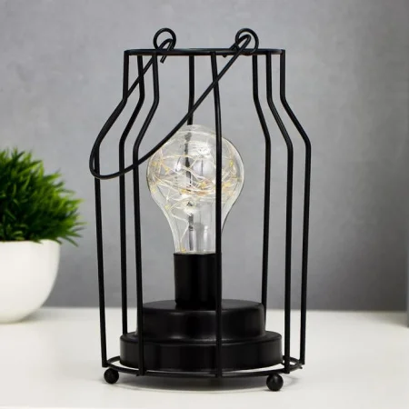 Ночник "Кувшин лофт" 11,7х11,7х20 см черный 5169124 Risalux