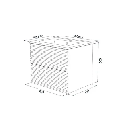 Тумба-умывальник подвесная Iddis Bild BIL60V0i95K 465х603х500мм дуб светлый