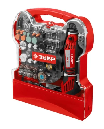 Гравер электрический Зубр ЗГ-130ЭК H172 с набором мини-насадок, 172 предмета