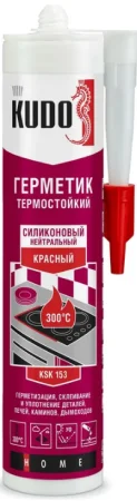 Герметик KUDO KSK-153 силиконовый нейтральный высокотемпературный, красный, 280 мл KSK-153  12
