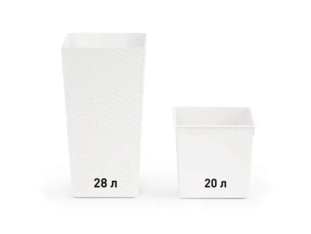 Кашпо для цветов ЗПИ Альтернатива Ротанг М6826 Белый 27 л