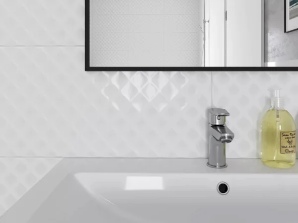 Плитка облицовочная Cersanit Deco DEL052D-60 298х598х9мм (1уп 7шт=1,250м2, 1п=60м2) рельеф белая