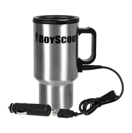 Термокружка 450мл автомобильная нержавеющая сталь 12В + USB BOYSCOUT 61049