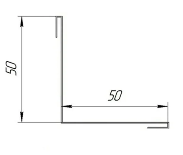 Планка угла внутреннего 50х50х3000мм RAL7024 серый графит 0,40мм К-504